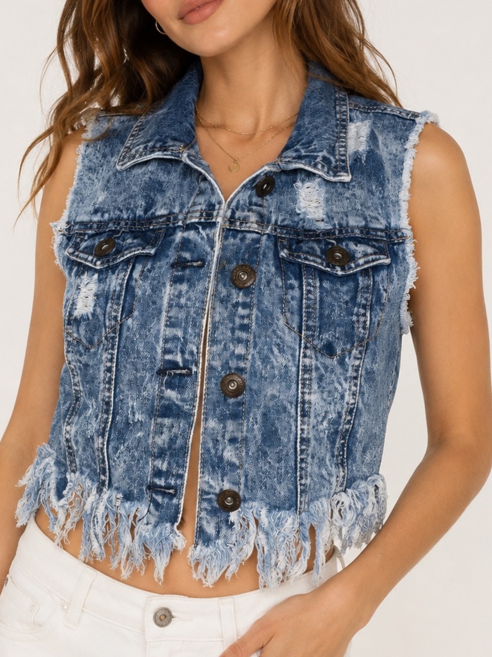 Highway Jeans Light Blue Denim Vest